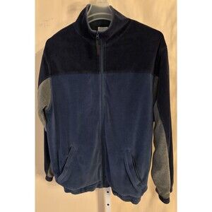 Vtg. Fieldgear Men’s M Velour Track Jacket Zipper Pocket Block Color Blue Y2K